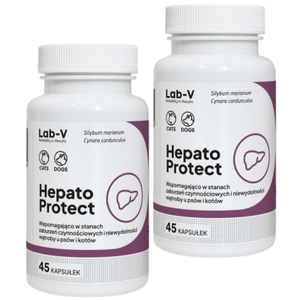 Lab-v Hepato Protect – Wspomaganie funkcji wątroby dla psów i kotów 2x45 kapsułek