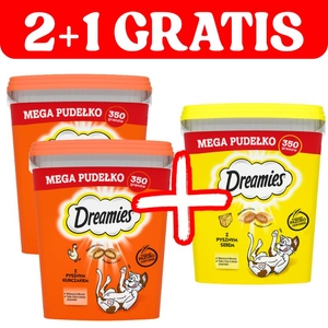 DREAMIES Mega Pudełko 3x350 g – karma uzupełniająca dla dorosłych kotów, z pysznym kurczakiem / serem