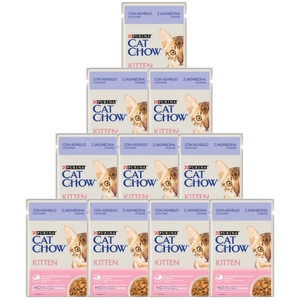 CAT CHOW Kitten Karma dla kociąt z jagnięciną i cukinią w sosie 10x85g