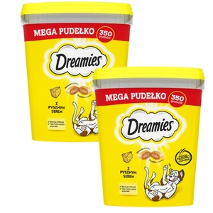 DREAMIES Mega Pudełko 2x350 g – karma uzupełniająca dla dorosłych kotów, z pysznym serem