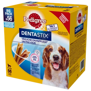 PEDIGREE DentaStix (średnie rasy) przysmak dentystyczny dla psów 56 szt. - 8x180g