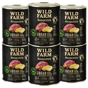WILD FARM Monoprotein Wild Boar 6x800g hipoalergiczna karma dla psa