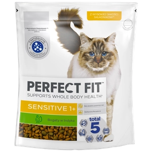 PERFECT FIT (Sensitive 1+) 750g Bogaty w indyka - sucha karma dla kota z wrażliwym układem trawiennym