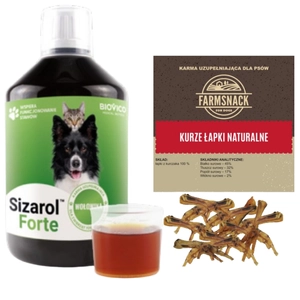 BIOVICO Sizarol Complex Forte 500 ml + FarmSnack Kurze Łapki Naturalne 1kg