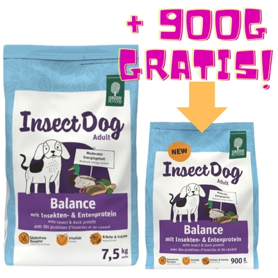 GREEN PETFOOD InsectDog Balance 7,5kg + GREEN PETFOOD InsectDog Balance 900g GRATIS!!