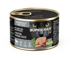 DOLINA NOTECI Super Rafi Cat P&F z perliczką i sercami z kaczki dla kotów sterylizowanych 185g