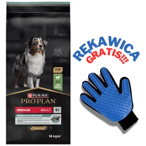 PRO PLAN Sensitive Digestion Medium Adult Karma dla psów bogata w jagnięcinę 14kg + RĘKAWICA DO CZESANIA GRATIS!!