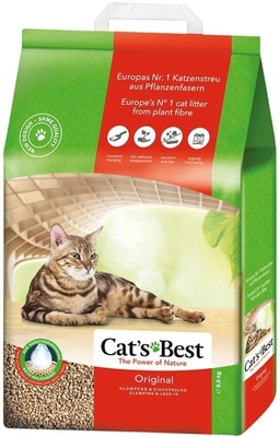 JRS Cats Best Eko Plus - Żwirek Drewniany Zbrylający 20l / 6,4kg \ Opakowanie uszkodzone (219) !!! 