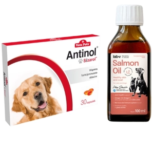 BIOVICO ANTINOL SIZAROL PIES 30 tabletek NA STAWY + Lab-V Olej z Łososia 100% Dla Psa i Kota w Każdym Wieku 100ml Tłoczony Na Zimno GRATIS !!!