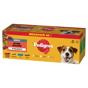 PEDIGREE Adult saszetka 40x100 g - Mix Smaków w Galaretce - mokra karma pełnoporcjowa w galaretce dla dorosłych psów