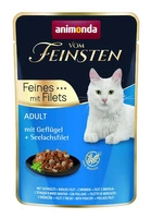 ANIMONDA Cat Vom Feinsten Adult  Drób + filet z mintaja saszetka 85g