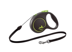 FLEXI Smycz oryginalna Black Design zielona M - 5m do 20kg - linka
