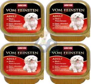 ANIMONDA Dog Vom Feinsten Adult smak: wołowina i serca indyka 22x150g