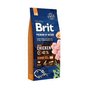 BRIT Premium By Nature Senior S+M 15kg /Opakowanie uszkodzone (1624 1788) !!!