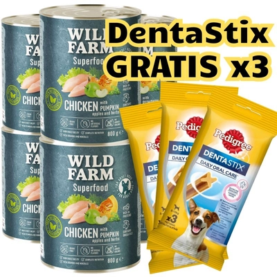WILD FARM Superfood Chicken (Kurczak z dynią, jabłkiem i ziołami) 6x800g bezzbożowa karma dla psa