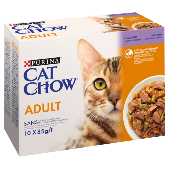 PURINA Cat Chow Adult Karma dla kotów z jagnięciną i zieloną fasolką w galaretce 10x85g