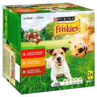 Friskies ADULT Dog wołowina, kurczak, jagnięcina w sosie 24x100 g