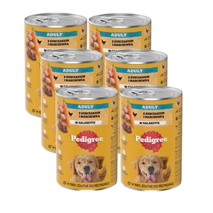 PEDIGREE Adult puszka 6x1200g - mokra karma pełnoporcjowa dla dorosłych psów, z kurczakiem w galaretce