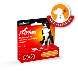 Fiprex M, 150 mg/2ml, roztwór do nakrapiania dla psów