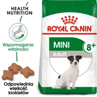 ROYAL CANIN Mini Adult +8  8kg karma sucha dla psów starszych od 8 do 12 roku życia, ras małych/Opakowanie uszkodzone (3619)