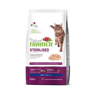 TRAINER NATURAL CAT STERILISED WHITE MEAT 9 KG  /Opakowanie uszkodzone (491)