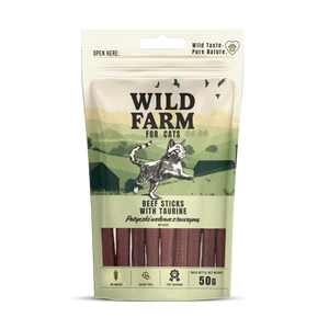 WILD FARM patyczki wołowe z tauryną 50g przysmak dla kota