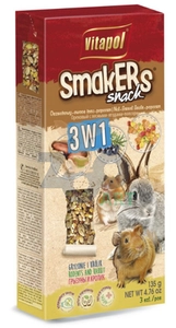 VITAPOL Kolby dla gryzoni „Smakers” 3w1 (orzechowa/owoce lasu/popcorn) 3szt.