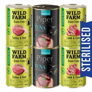 WILD FARM Premium Grain Free + Piper 6x400g - bezzbożowa karma dla kota sterylizowanego