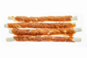 CAN AGRI - Przysmak dla psa, patyk ze skóry wołowej z kurczakiem, 28cm, 320g