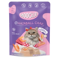 MOOCHIE Hairball Control With Prawn 70g wspomaga trawienie, pomagając kontrolować i redukować kule włosowe