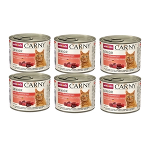 ANIMONDA Cat Carny Senior smak: wołowina i serca indyka 6 x 200g
