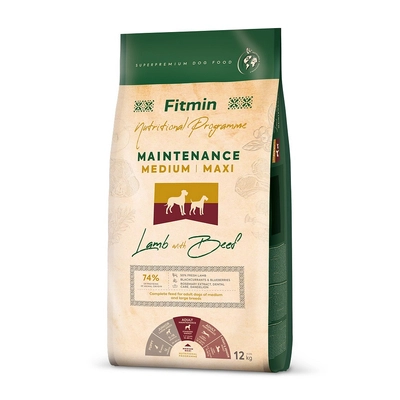 FITMIN Medium Maxi Maintenance Lamb&Beef 12kg / Opakowanie uszkodzone (116) !!! 