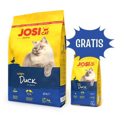 JOSERA JosiCat Crispy Duck 10kg + 1,9kg GRATIS!!