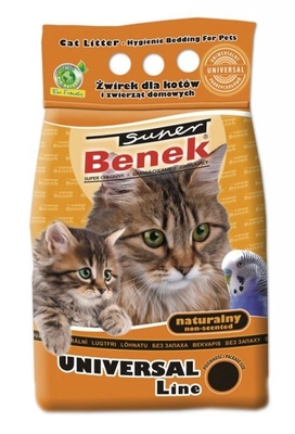 SUPER BENEK Żwirek Uniwersalny 25l  22kg (opakowanie pomarańczowe) / Opakowanie uszkodzone (2322) !!!