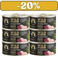 WILD FARM Fillets Duck&Chicken 6x70g - bezzbożowa mokra karma dla kota, filet w bulionie