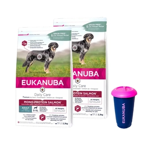 EUKANUBA Mono-Protein Salmon 2x2,3kg + Pojemnik na karmę 4,5kg GRATIS