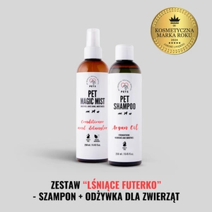 PET Shampoo Argan Oil_Szampon Arganowy 250ml Hypoallergenic + Pet Magic Mist - Magiczna Mgiełka do Sierści 250ml Łatwe rozczesywanie i odżywiona sierść