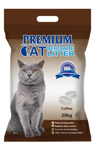 Premium Cat Żwirek Bentonitowy Zbrylający - Kawowy dla kota 19kg/ Opakowanie uszkodzone (3929) !!!