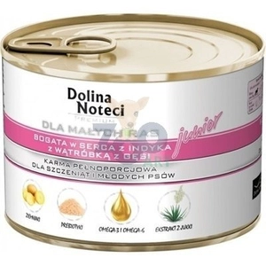 Dolina Noteci PREMIUM dla psów małych ras JUNIOR bogata w serca z indyka z wątróbką z gęsi 185 g
