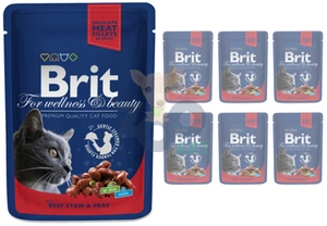 BRIT Cat WOŁOWINA i GROSZEK 6x100g