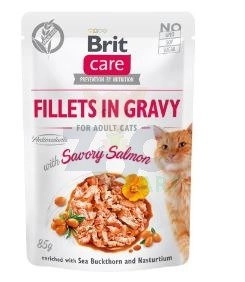BRIT CARE Cat  Pouches Fillets in Gravy with Savory Salmon 85g