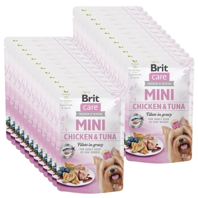 Brit Care Mini Chicken & Tuna fillets in gravy 24x85g