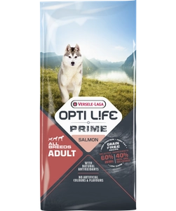 VERSELE-LAGA Opti Life Prime Adult Salmon 12,5kg - karma bezzbożowa dla dorosłych psów z łososiem / Opakowanie uszkodzone (4652,5541, 72)