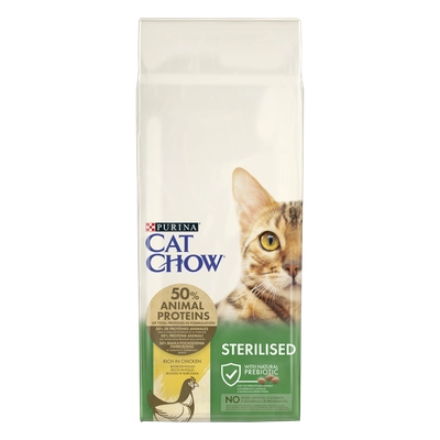 PURINA Cat Chow Sterilised Karma bogata w kurczaka 15kg /Opakowanie uszkodzone (6395) !!!