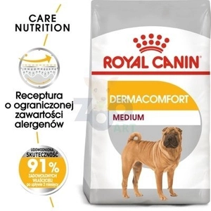 ROYAL CANIN CCN Medium Dermacomfort 11,9kg karma sucha dla psów dorosłych, ras średnich, o wrażliwej skórze, skłonnej do podrażnień / Opakowanie uszkodzone (4686) !!!