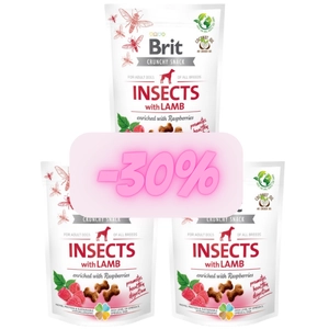 BRIT CARE Dog Crunchy Cracker Insects rich in Lamb 3x200g