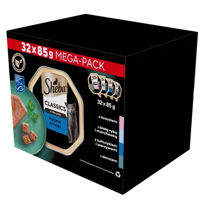 SHEBA Classics Rybne Smaki tacki 32x85g