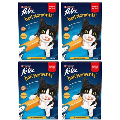 Felix Deli Moments Kremowe przekąski dla kotów z kurczakiem 4x(4x10g)