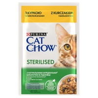 CAT CHOW Sterilised Karma dla kotów z kurczakiem i bakłażanem w sosie 85g