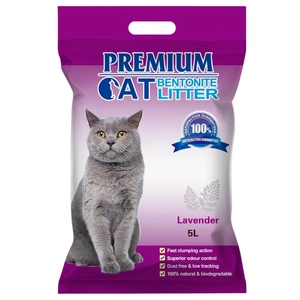 Premium Cat Żwirek Bentonitowy Zbrylający - Lawendowy dla kota 5L